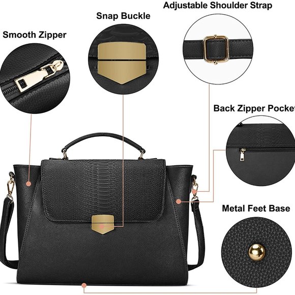 NWT Black Satchel/Briefcase - Picture 3 of 7